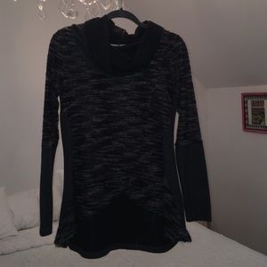 Cowl neck black and grey sweater