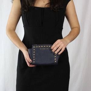 Michael Kors Navy Blue Clutch with studs