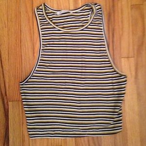 Zara striped cropped tank top