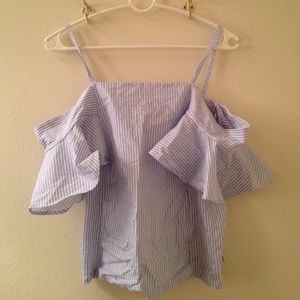 Zara striped off the shoulder blouse