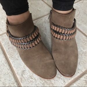 On Trend Taupe Harness Bootie 7.5