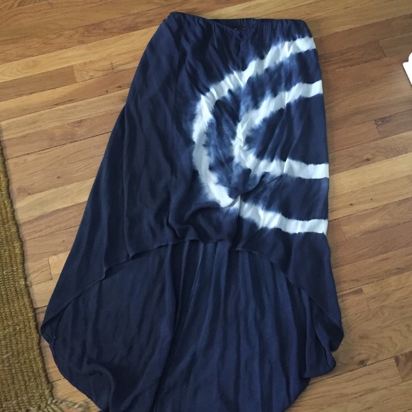 Strapless, high-low tie-dye dress