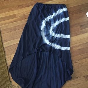 Strapless, high-low tie-dye dress