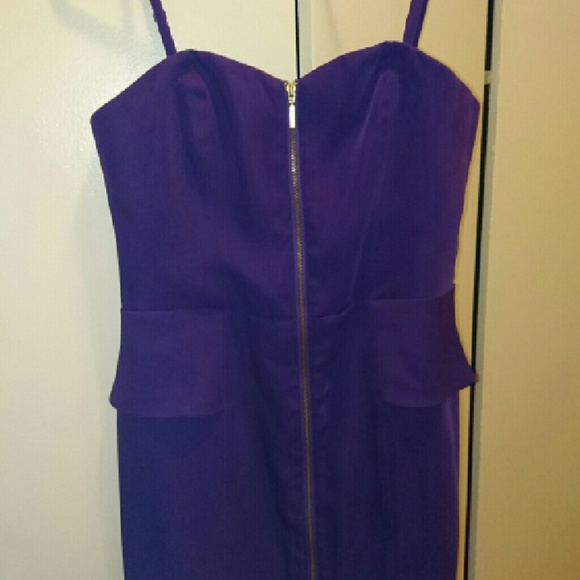 Dark purple peplum cocktail dress