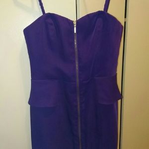 Dark purple peplum cocktail dress