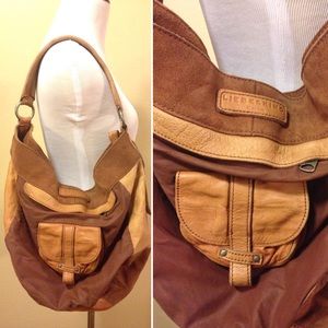 Liebeskind leather patchwork shoulder satchel bag