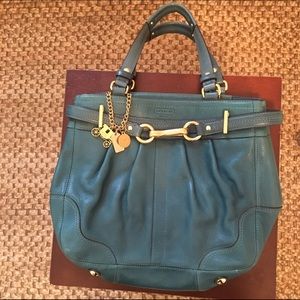 Coach turquoise blue handbag