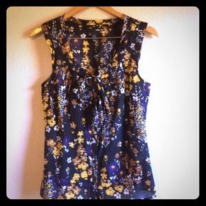 H&M Sheer Floral Sleeveless Blouse H&M Sheer Floral Sleeveless Blouse