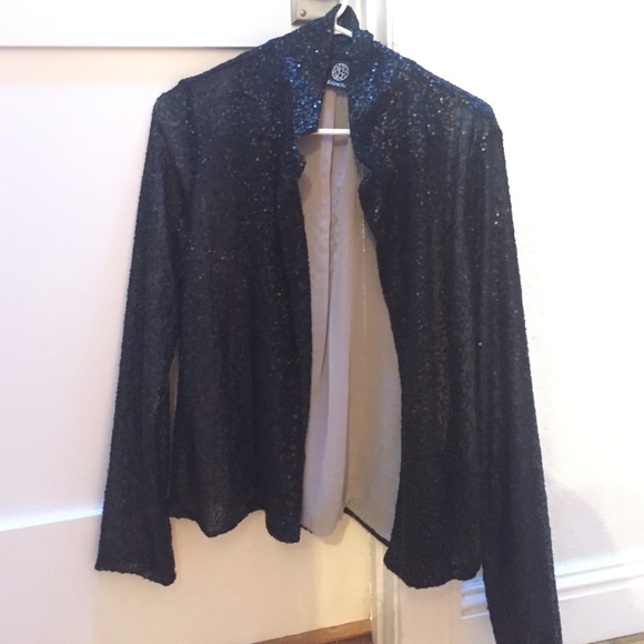 black sequin cardigan