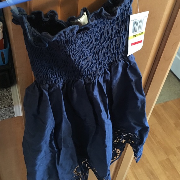 Juniors navy blue tube top