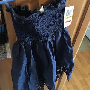 Juniors navy blue tube top