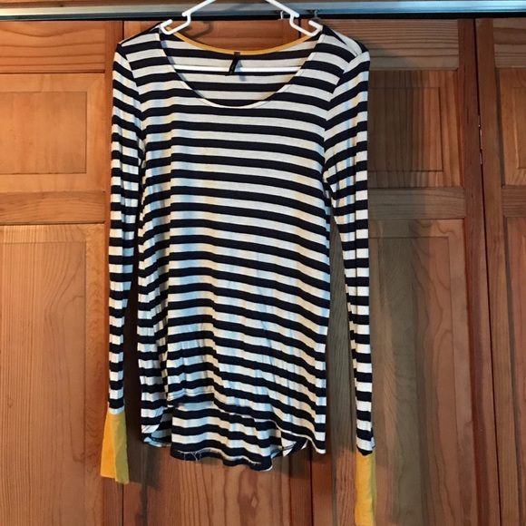 Nautical striped and yellow cuff tunic - Picture 1 of 2