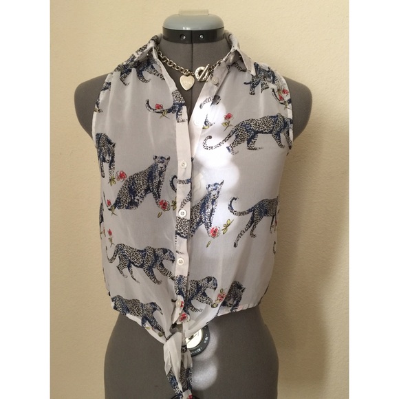 Aeropostale Sheer Cheetah Top