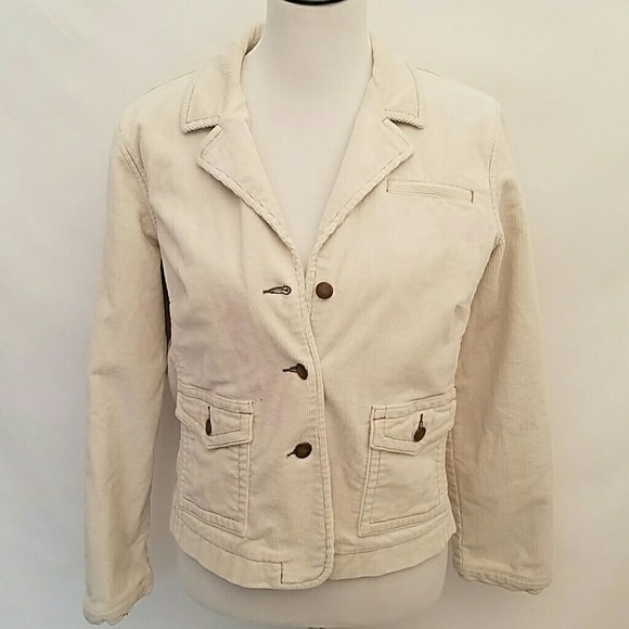 Womans CAbi Jacket Corduroy Off White EUC