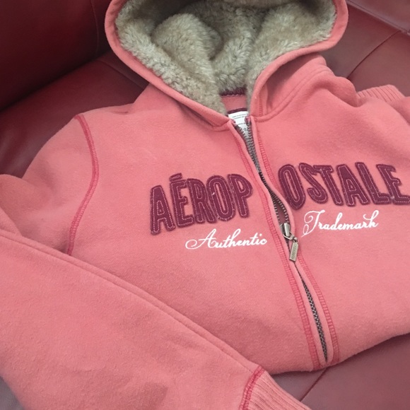 AEROPOSTALE AUTHENTIC TRADEMARK FUR HOODED JACKET