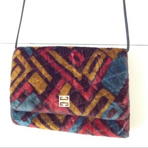 GIVENCHY Rare quilted velvet print holiday purse