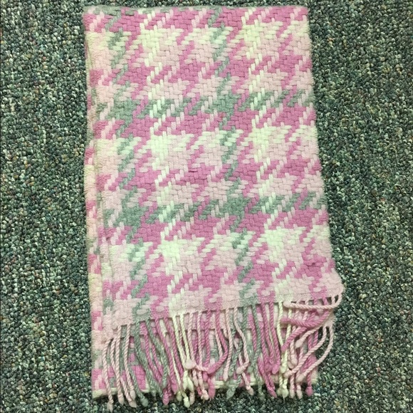 Charter Club pink grey weaved cashmere scarf