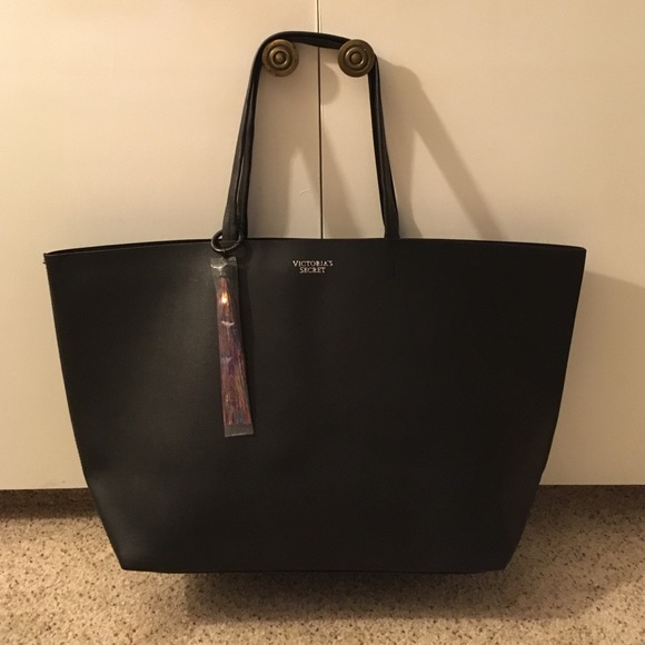 Victoria's Secret Handbags - NWT Black leather Victoria's Secret tote