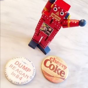 Two truly vintage statement buttons