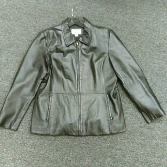 Worthington Black 100% Leather Jacket Sz. XL