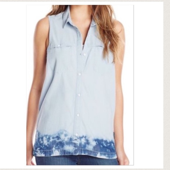 NWT CALVIN KLEIN Sleeveless Denim Top