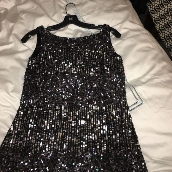 Black Sequin Aidan Mattox Dress Size 4 - Picture 4 of 4