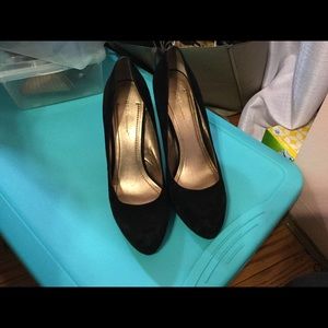 BCBG Black suede pumps