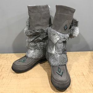 Fur trim winter boots