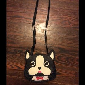 Faux leather Boston Terrier purse