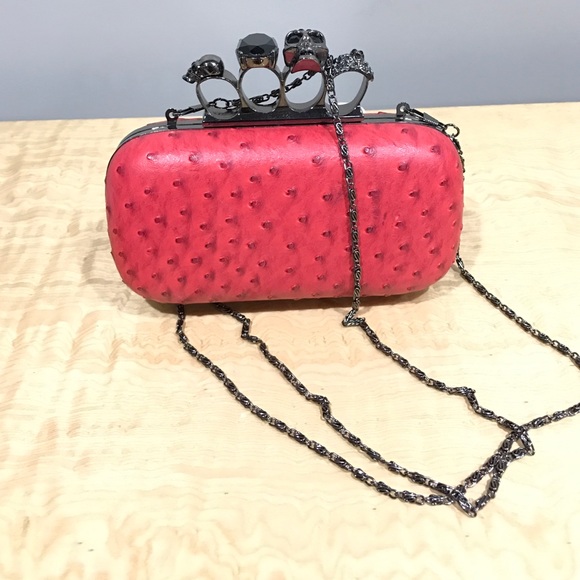 Red Embossed evening bag