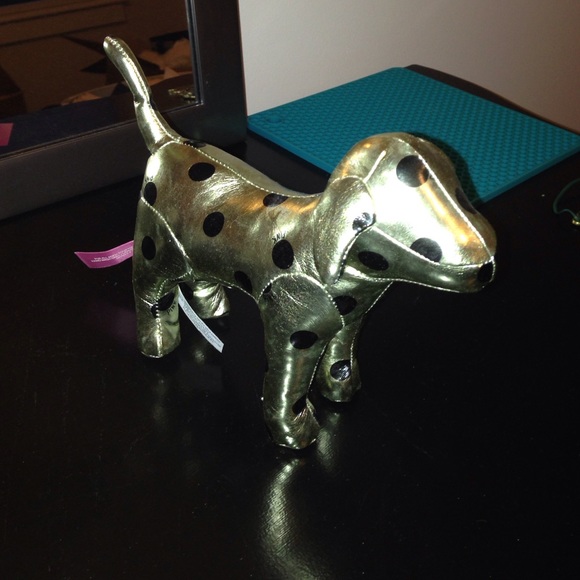 Shiny polka dot PINK dog