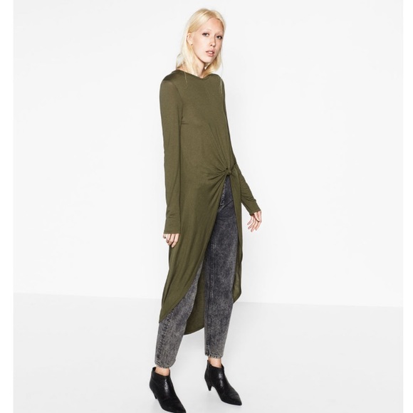 Zara long tee with twist front
