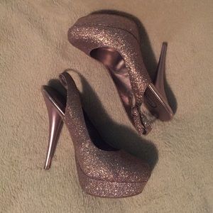 Candie's multicolor glitter heels