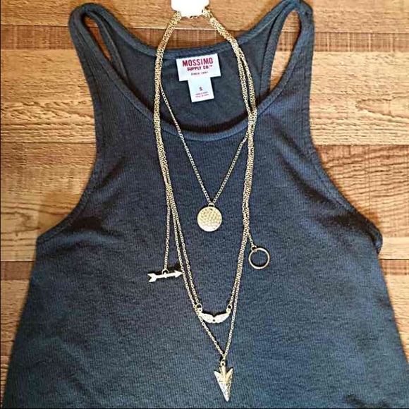 Gold charm necklace