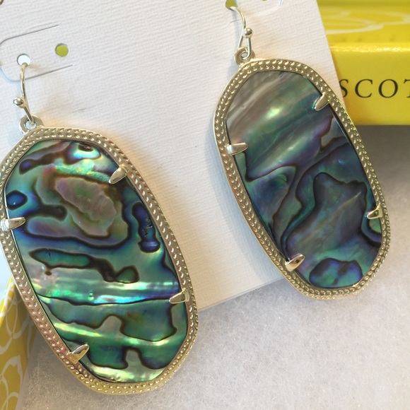 NWT Kendra Scott Danielle Earrings Abalone Colors! - Picture 6 of 6