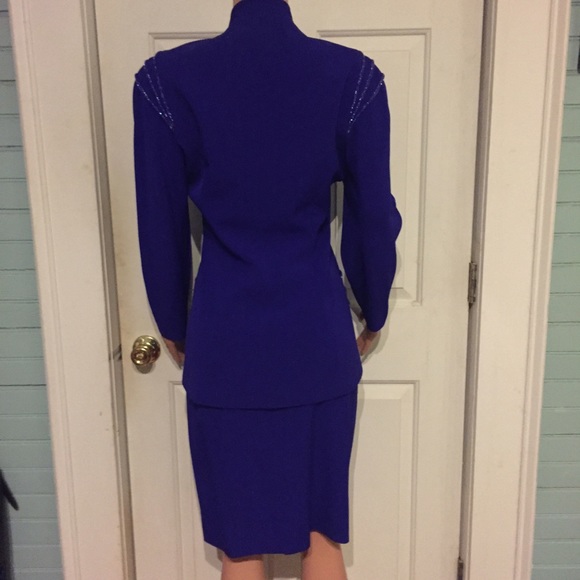 ❌SOLD❌ Vintage Couture Purple Beaded Suit Skirt - Picture 2 of 4