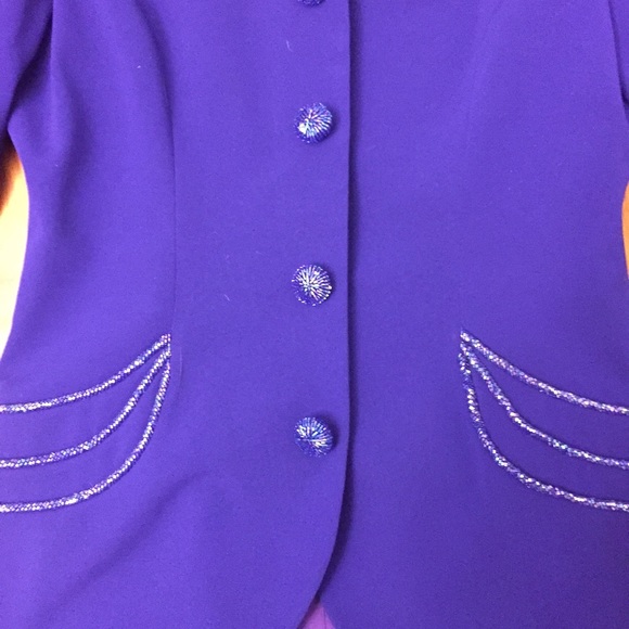 ❌SOLD❌ Vintage Couture Purple Beaded Suit Skirt - Picture 4 of 4