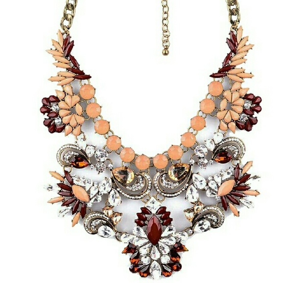 Maroon statement necklace