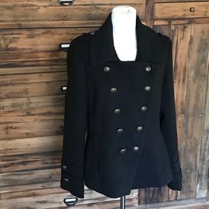 On-trend Military Pea Coat - EUC