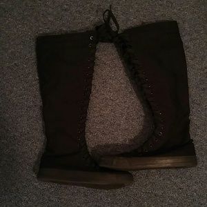 Black High Knee Sneakers