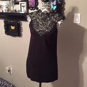 Black lace tank