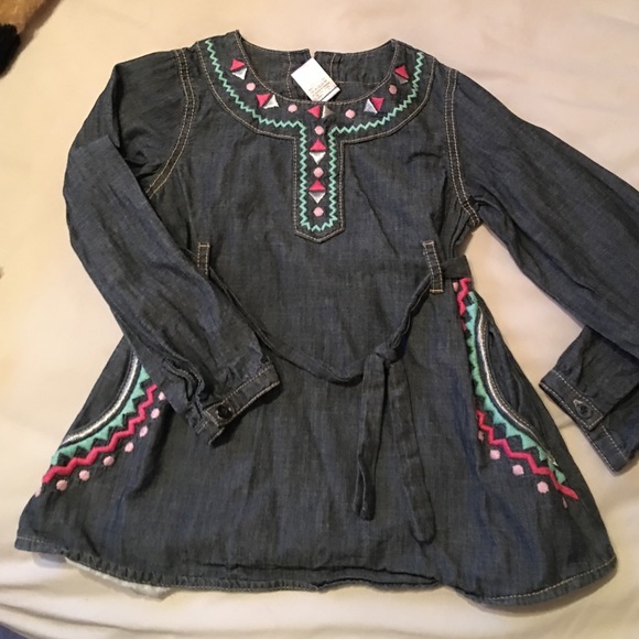 Chambray long sleeve dress.