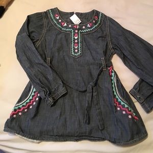 Chambray long sleeve dress.