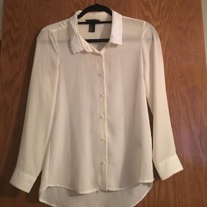 H&M button-down with sequined collar