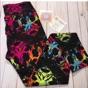 OS UNICORN 🦄 LuLaRoe leggings! Neon with flowers