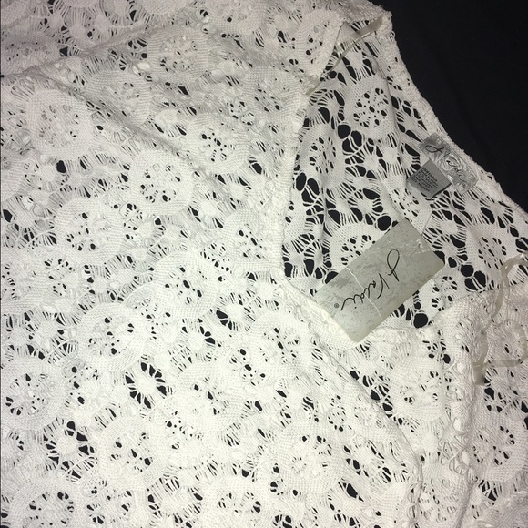 NWT White Crochet Swim Coverup