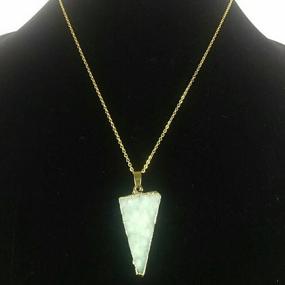 Natural Ice Blue Druzy Necklace