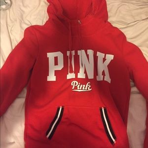 Red half zip sweatshirt from PINK