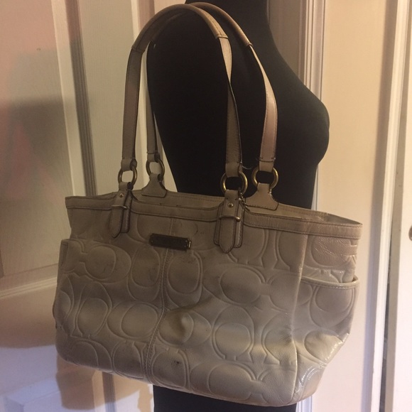 COACH Leather Gallery Embossed Tote Bag - Picture 1 of 3