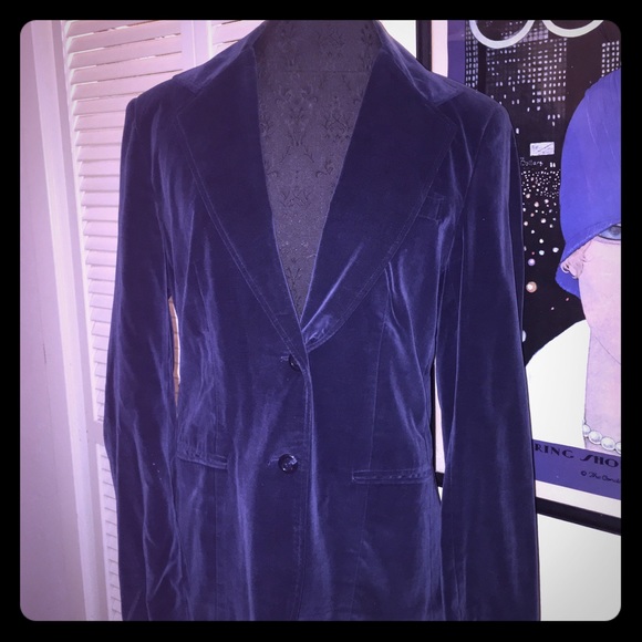 Vintage velvet blue blazer